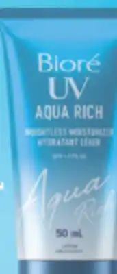Familiprix BIORÉ, UV Aqua Rich, Hydratant Weightless moisturizer, FPS 30 ou 50 offer