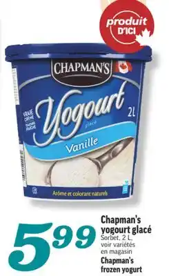 Marché Richelieu CHAPMAN'S YOGOURT GLACÉ | CHAPMAN'S FROZEN YOGURT offer
