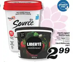 Marché Richelieu LIBERTÉ YOGOURT MÉDITERRANÉE | LIBERTÉ MÉDITERRANÉE YOGURT offer
