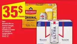 Maxi BIÈRE MICHELOB ULTRA OU SLEEMAN DRAUGHT, LIGHT OU CLEAR, 24 X 341/355 ML offer