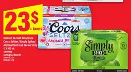 Maxi BOISSON DE MALT ALCOOLISÉE COORS SELTZER, SIMPLY SPIKED ARIZONA HARD ICED TEA OU VIZZY, 12 X 355 ML offer