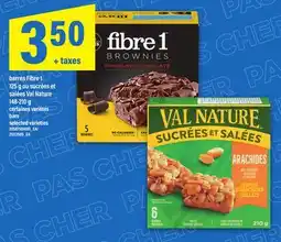 Maxi BARRES FIBRE, 1 125 G OU SUCRÉES ET SALÉES VAL NATURE, 148-210 G | BARS offer