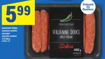 Maxi saucisses Dalisa | sausages, 375/400 g offer