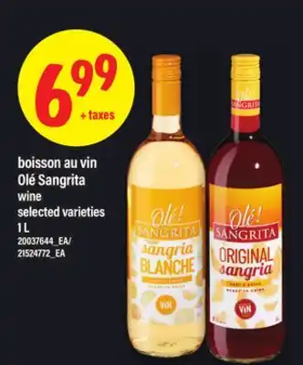 Maxi BOISSON AU VIN OLÉ SANGRITA | WINE, 1 L offer