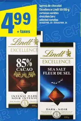 Maxi BARRES DE CHOCOLAT EXCELLENCE LINDT, 50-100 G | CHOCOLATE BARS offer