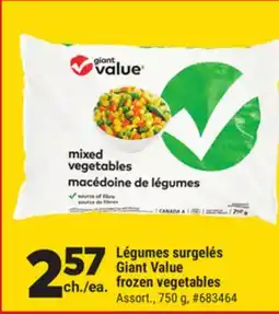 Giant Tiger Giant Value frozen vegetables offer