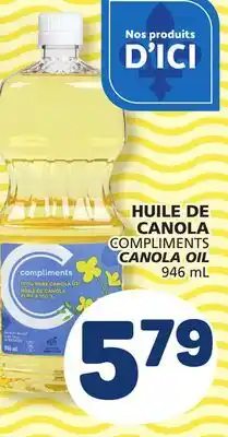 Marché Bonichoix COMPLIMENTS CANOLA OIL offer