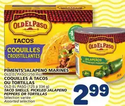 Marché Bonichoix OLD EL PASO (125 à 334 g) TACO SHELLS, PICKLED JALAPENO PEPPERS OR TORTILLAS (250 mL) offer