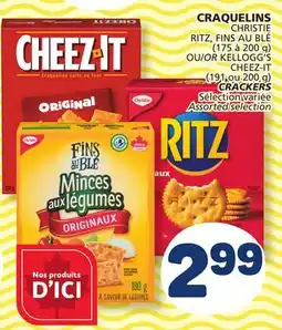 Marché Bonichoix CHRISTIE RITZ, FINS AU BLÉ (175 à 200 g) OR KELLOGG'S CHEEZ-IT (191 ou 200 g) CRACKERS offer