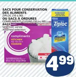 Marché Bonichoix ZIPLOC (10 to 90) OR COMPLIMENTS (30 or 48) BAGS offer
