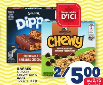 Marché Bonichoix QUAKER CHEWY, DIPPS BARS offer