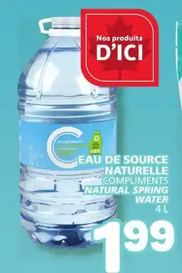 Marché Bonichoix Compliments Natural Spring Water offer
