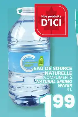 Marché Bonichoix Compliments Natural Spring Water offer