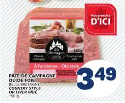 Marché Bonichoix BELLE BRETAGNE COUNTRY STYLE OR LIVER PÂTÉ offer