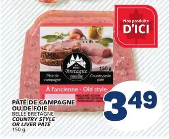Marché Bonichoix BELLE BRETAGNE COUNTRY STYLE OR LIVER PÂTÉ offer