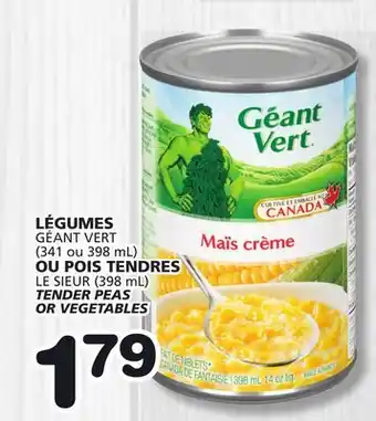 Marches Tradition GEANT VERT (341 OR 398 ML) LE SIEUR (398ML)TENDER PEAS OR VEGETABLES offer