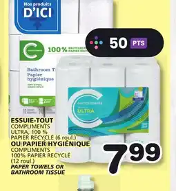 Marches Tradition COMPLIMENTS PAPER TOWELS (6 Rolls) OR BATHROOM TISSUE (12 Rolls) offer