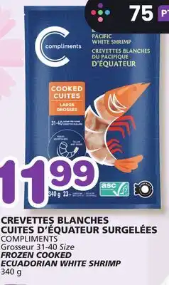 Marches Tradition COMPLIMENTS Grosseur 31-40 Size FROZEN COOKED ECUADORIAN WHITE SHRIMP offer