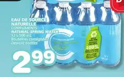 Marches Tradition COMPLIMENTS NATURAL SPRING WATER offer