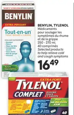 Brunet BENYLIN, TYLENOL Médicaments pour soulager les symptômes du rhume et de la grippe offer