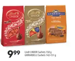 Brunet Lindt LINDOR Sachets 150 g GHIRARDELLI Sachets 142-151 g offer