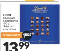 Brunet LINDT Chocolats sélectionnés offer
