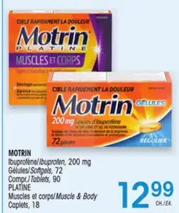 Uniprix MOTRIN Ibuprofène/Ibuprofen, 200 mg Gélules/Softgels, PLATINE Muscles et corps/Muscle & Body offer