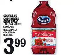 Marche Ami COCKTAIL DE CANNEBERGES OCEAN SPRAY | OCEAN SPRAY CRANBERRY COCKTAIL offer