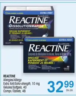 Uniprix REACTINE Allergies/Allergy Extra fort/Extra-strength, 10 mg Gélules/Softgels, 40 Compr./Tablets, 48 offer