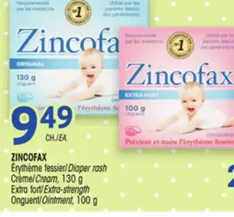 Uniprix ZINCOFAX Érythème fessier/Diaper rash, Crème/Cream, Extra fort/Extra-strength, Onguent/Ointment offer