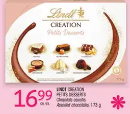Uniprix LINDT CREATION PETITS DESSERTS Chocolats assortis/Assorted chocolates offer