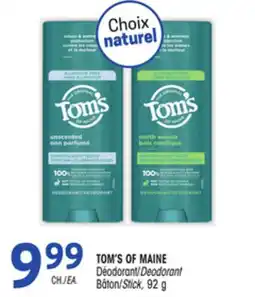 Uniprix TOM'S OF MAINE Déodorant/Deodorant, Bâton/Stick offer