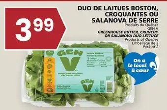 Rachelle-Bery Grocery GEN V GREENHOUSE BUTTER, CRUNCHY OR SALANOVA DUO LETTUCE offer