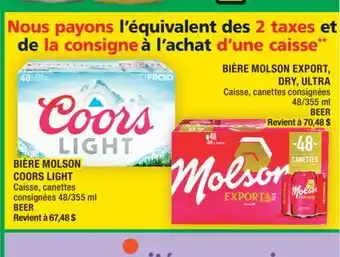 Super C BIÈRE MOLSON EXPORT, DRY, ULTRA | BEER offer