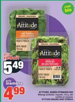 Super C ATTITUDE JEUNES ÉPINARDS BIO | ATTITUDE ORGANIC BABY SPINACH offer