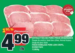 Super C CÔTELETTES DE PORC FRAIS DÉSOSSÉES | FRESH BONELESS PORK LOIN CHOPS, ECONO PACK offer