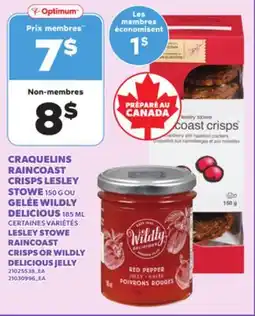 Provigo CRAQUELINS RAINCOAST CRISPS LESLEY STOWE, 150 G OU GELÉE WILDLY DELICIOUS, 185 ML offer