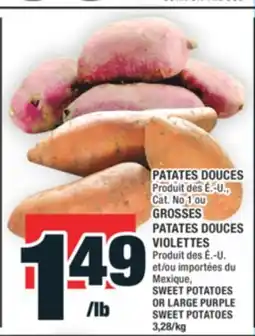 Super C PATATES DOUCES OU GROSSES PATATES DOUCES VIOLETTES | SWEET POTATOES OR LARGE PURPLE SWEET POTATOES offer