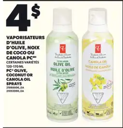 Provigo VAPORISATEURS D'HUILE D'OLIVE, NOIX DE COCO OU CANOLA PC, 120-170 ML offer