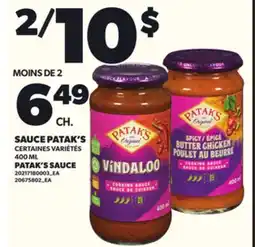Provigo SAUCE PATAK'S, 400 ML offer