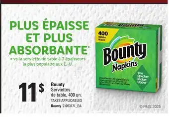 Provigo BOUNTY SERVIETTES DE TABLE, 400 UN offer