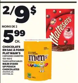Provigo CHOCOLATS EN SAC À FOND PLAT M&M'S, 155-193 G offer