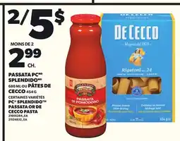 Provigo PASSATA PC SPLENDIDO, 680ML ou PÂTES DE CECCO 454G offer