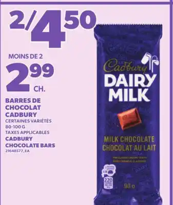 Provigo BARRES DE CHOCOLAT CADBURY, 80-100 G offer