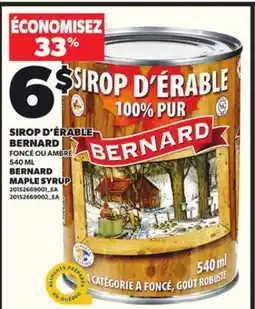 Provigo SIROP D'ÉRABLE BERNARD FONCÉ OU AMBRÉ, 540 ML offer