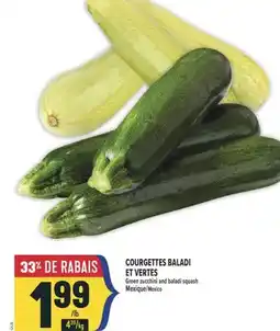 Marché Adonis COURGETTES BALADI ET VERTES | GREEN ZUCCHINI AND BALADI SQUASH offer