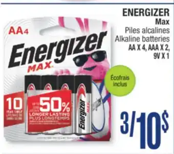 Jean Coutu ENERGIZER Max Alkaline batteries offer