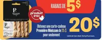 Jean Coutu carte-cadeau Première Moisson offer