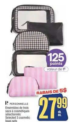 Jean Coutu PERSONNELLE Selected 3 cosmetic bags sets offer