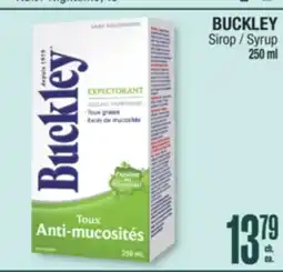 Jean Coutu BUCKLEY Syrup offer